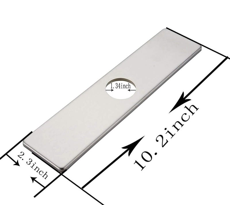 Homevacious 10 Inch Kitchen And Bathroom Sink Faucet Baseplate Hole Cover Deck Plate Escutcheon Square Brushed Nickel 304 Stainless Steel - Image 2